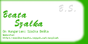 beata szalka business card